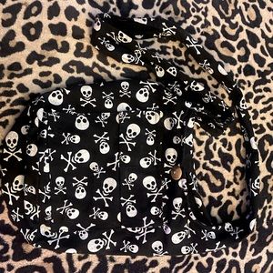 BLACK&WHITE SKULL TOTE/ARM BAG.